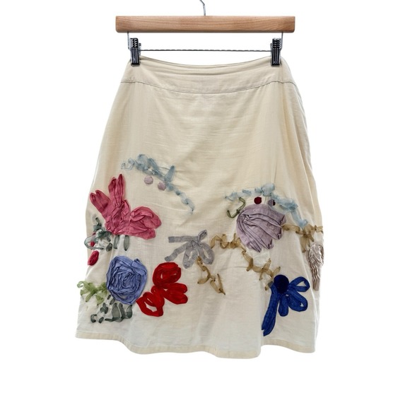 Anthropologie Dresses & Skirts - Anthropologie Skirt 8 KAREN NICOL A-Line SLEEPYHEAD Tulle RARE Ribbon Artsy
